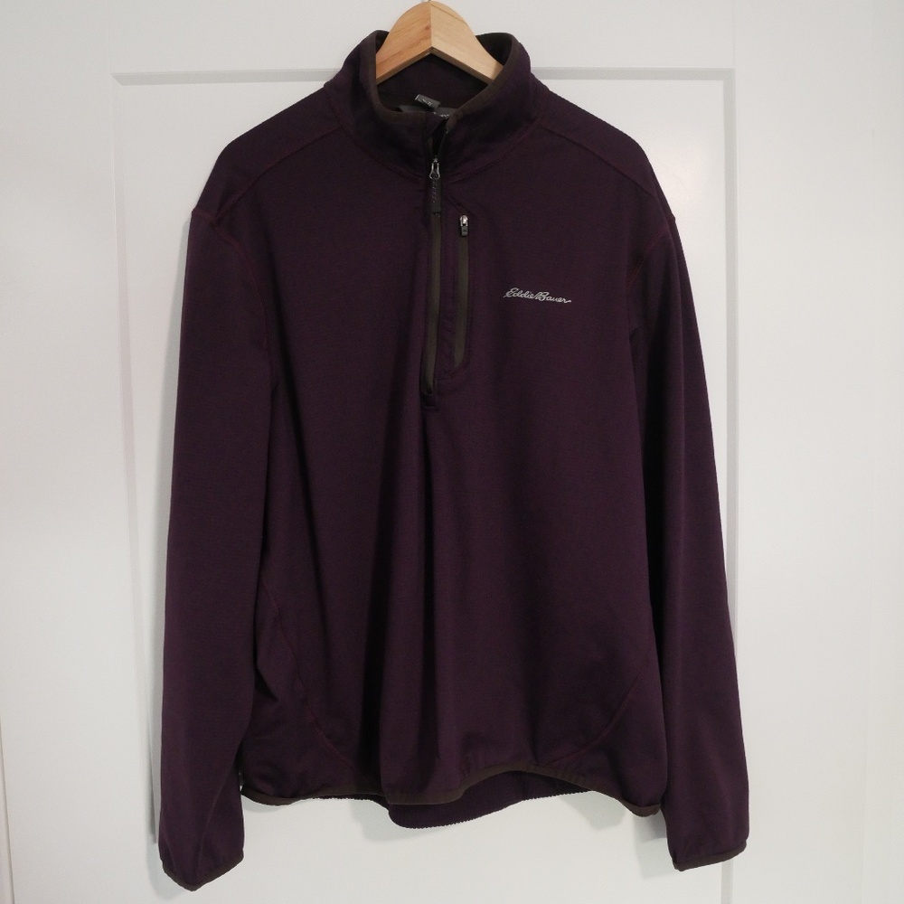 Eddie Bauer Mens Quarter-Zip/Light-Weight Thermal Pullover~